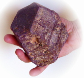 Big ruby crystal, red Madagascar mineral, exclusive corundums, corundum information data