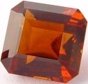 Octagon Hessonite garnet, orange cinnamon gemstone