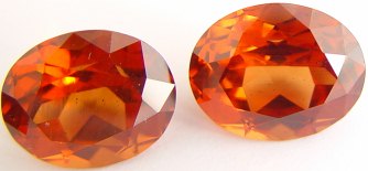 16.59 carats pair oval Malaya garnet gemstone, orange garnet, exclusive loose faceted malaya garnets, pyrope spessartite shopping