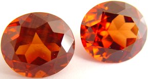 24.98 carats pair oval Malaya garnet gemstone, orange garnet, exclusive loose faceted malaya garnets, pyrope spessartite shopping