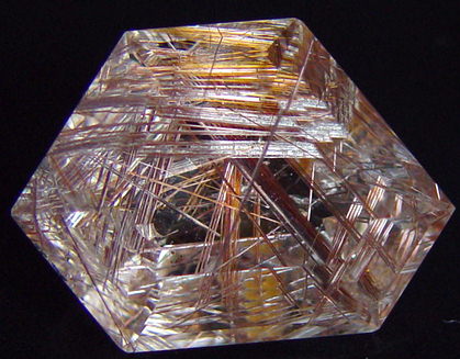 16.96 carats rutilated quartz gemstone, transparent gems rutile needles landscape, exclusive loose faceted quartz, gemstones shopping